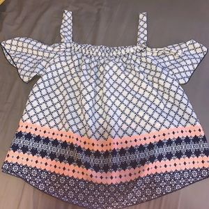 Papaya off the shoulder shirt